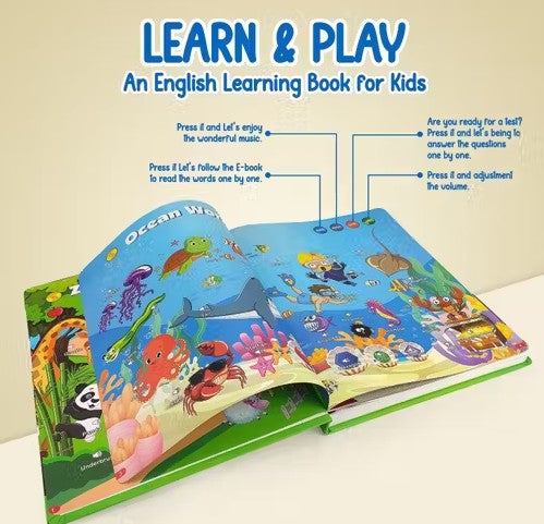 Children Book -Musical English Alphabet Learning Book for 3 + Year Kids Intelligence Book (Study Book)